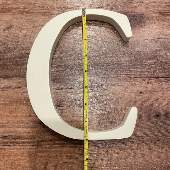 Vintage Heavy Weight Pottery Barn Wooden Wall Letter "C" - Picture 3 of 4